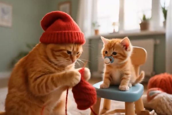 Ginger and Mama Cat Rescue an Abandoned Bunny Who Finally Feels a Mother's Love Again?